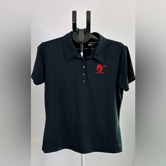 Nike Tops - Nike Golf Women's Large Black Dri-FIT Polo Shirt Dragonberry Embroidered